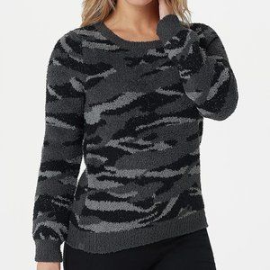 Barefoot Dreams CozyChic Knit Seaside Crew-Neck Pullover